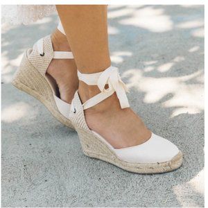 Soludos Classic 3.5" Wedge Size 5 - Ivory